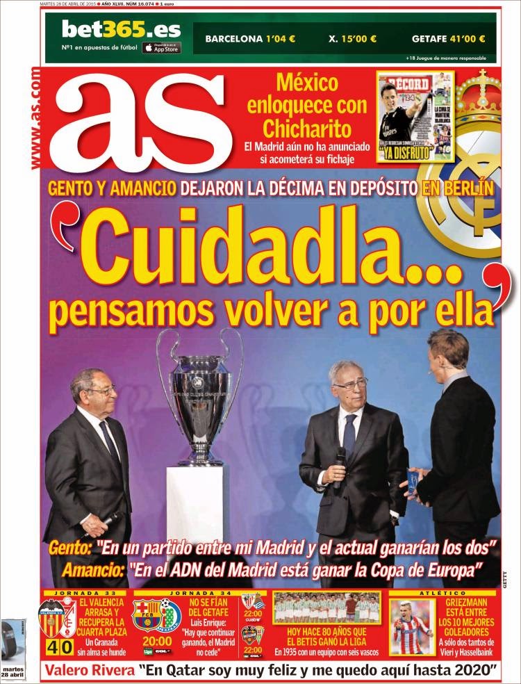 La copa de Champios viaja a Berlín, locos por Chicharito: las portadas