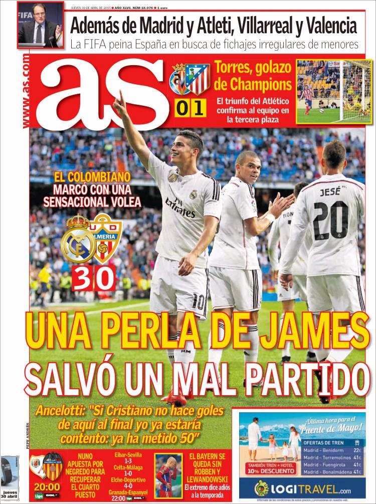 Portada AS: perla de James Portada AS: perla de James