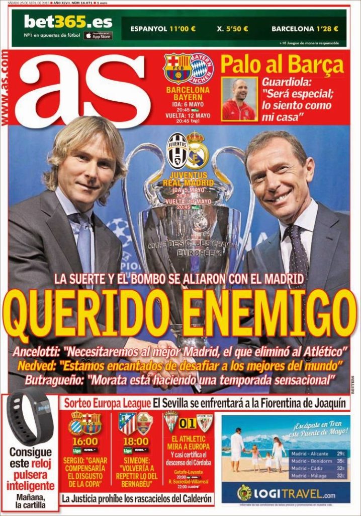 Portada AS: querido enemigo Portada AS: querido enemigo