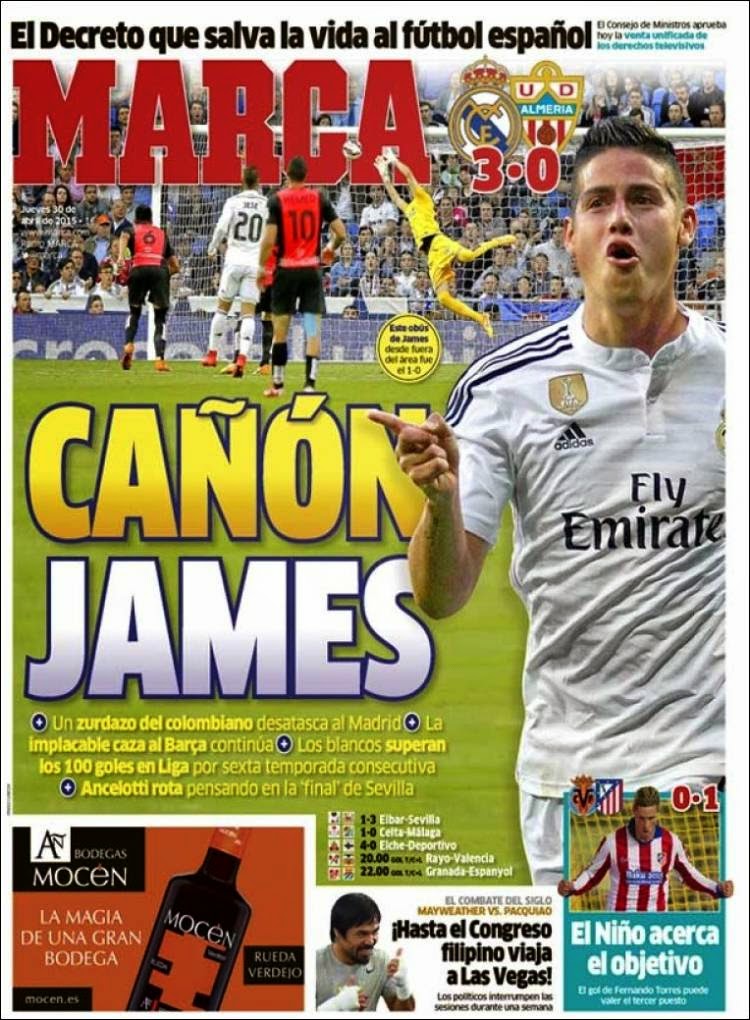 Cañón James, 10 años del primer gol de Messi: las portadas