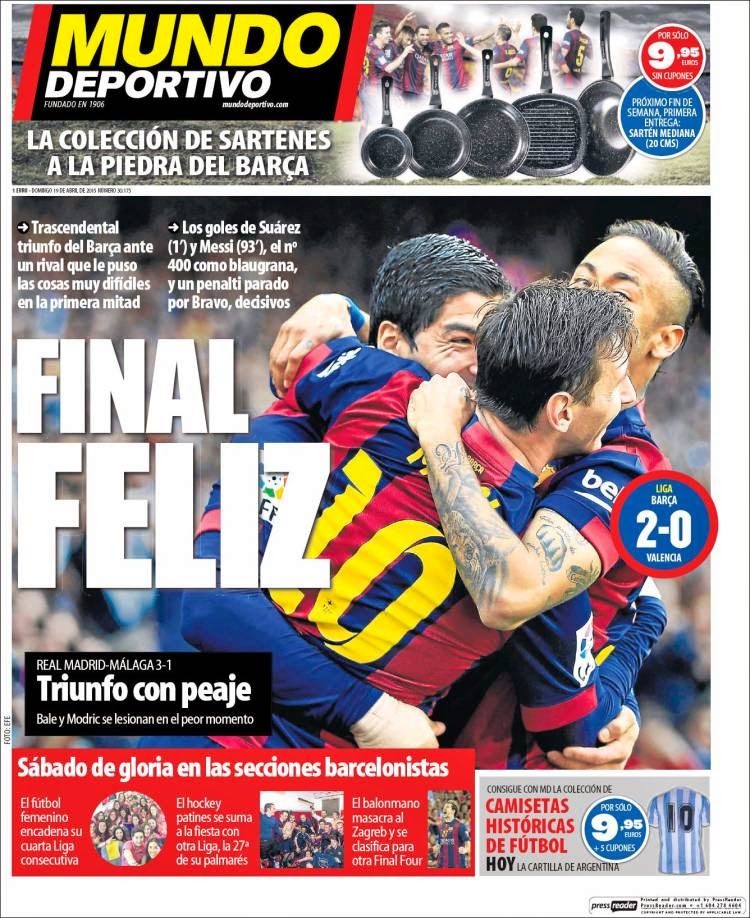 Portada Mundo Deportivo: Que palo, Bale y Modric lesionados Portada Mundo Deportivo: Que palo, Bale y Modric lesionados