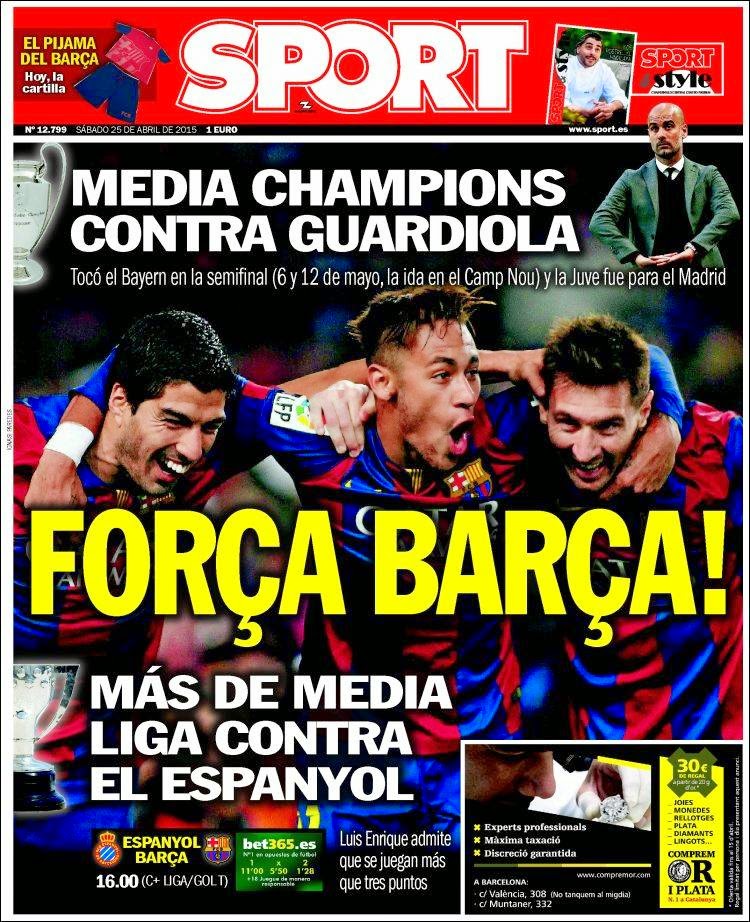 Portada Sport: Força Barça Portada Sport: Força Barça