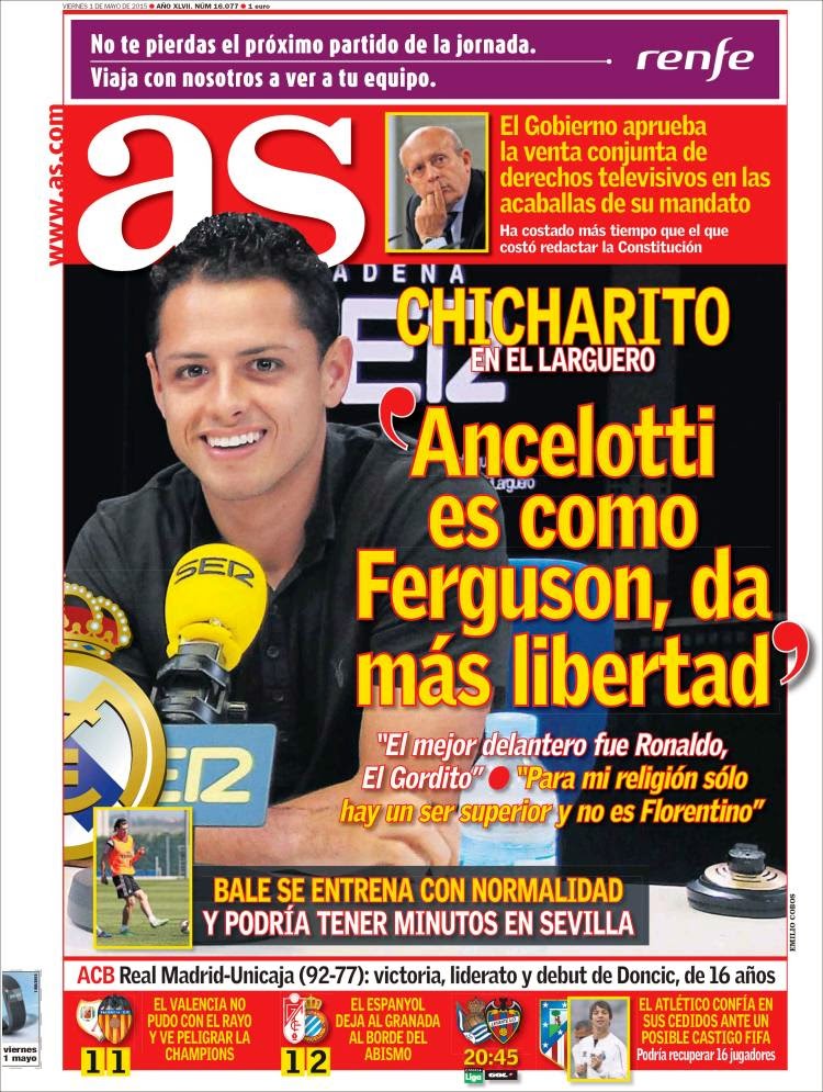 Portada AS: Chicharito Hernández Portada AS: Chicharito Hernández