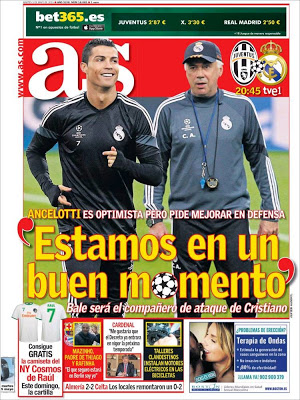 Portada AS: estamos en un buen momento Portada AS: estamos en un buen momento juventus real madrid