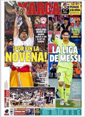 Portada Marca: la liga de Messi campeon 2015