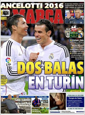 Hoy Juventus-Madrid en Turín, el Barça listo para el Bayern: las portadas