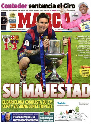 Portada Marca: Su Majestad Messi copa del rey
