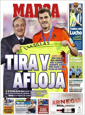 El Madrid cuenta con Casillas, lucho seguirá en el Barça: las portadas