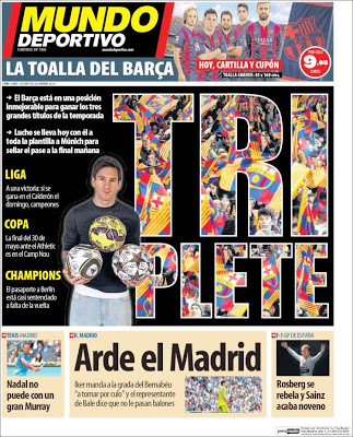 Portada Mundo Deportivo: Triplete Portada Mundo Deportivo: Triplete