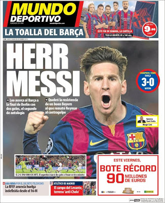 Portada Mundo Deportivo: Herr Messi