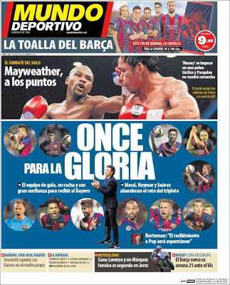 Portada Mundo Deportivo: once para la gloria Portada Mundo Deportivo: once para la gloria