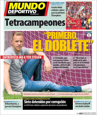 Portada Mundo Deportivo: Ter Stegen Portada Mundo Deportivo: Ter Stegen