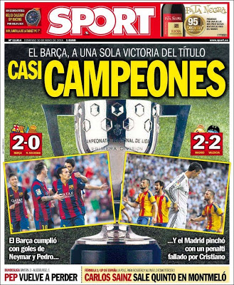 El Madrid se despide con corazón, el Barça a una victoria del título: portadas