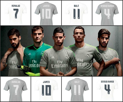 La nueva camiseta del Real Madrid: Temporada 2015-2016 dorsales