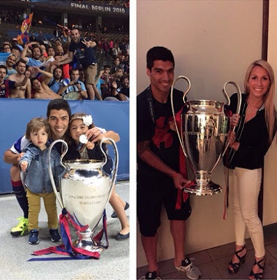 surez hija esposa  instagram champions league 2015