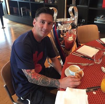 messi instagram café champions league 2015