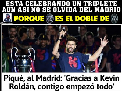 Los mejores memes sobre Piqué y Kevin Roldán: festejos Champions