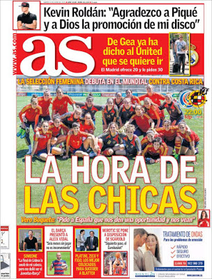 Portada As: La hora de las chicas Portada As: La hora de las chicas mundial canada femenino futbol