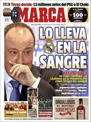 Portada Marca: el Real Madrid presenta al Benítez Portada Marca: el Real Madrid presenta al Benítez