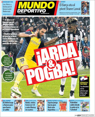 Portada Mundo Deportivo: Arda y Pogba