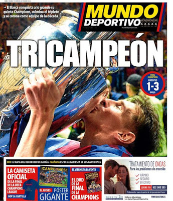 Triplete completado, Quinta Champions en el bolsillo: las portadas