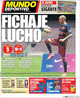 Portada Mundo Deportivo: Aleix Vidal ficha por el Barça Portada Mundo Deportivo: Aleix Vidal ficha por el Barça