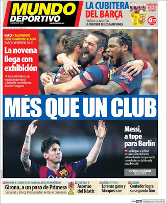 Portada Mundo Deportivo: mes que un club