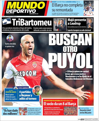 Portada Mundo Deportivo: buscan otro Puyol Portada Mundo Deportivo: buscan otro Puyol