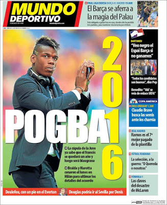 Portada Mundo Deportivo: Pogba Portada Mundo Deportivo: Pogba