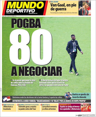 Portada Mundo Deportivo: Pogba 80 millones Portada Mundo Deportivo: Pogba 80 millones