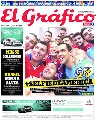 Chile vence en su debut de Copa, pitos a Piqué en el España-Costa Rica: las portadas