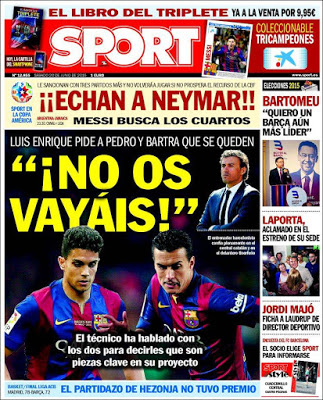 Portada Sport: Echan a Neymar Portada Sport: Echan a Neymar