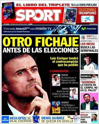 Portada Sport: Luis Enrique Portada Sport: Luis Enrique