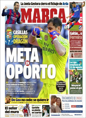 Portada Marca: Iker Casillas cerca del Oporto Portada Marca: Iker Casillas cerca del Oporto