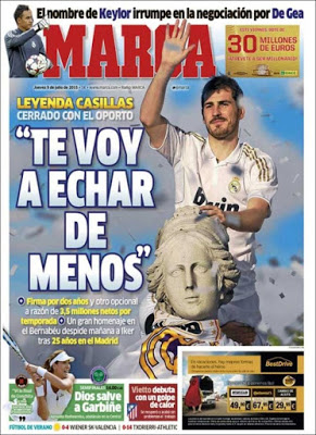 Confirmado, Iker Casillas al Oporto, Neymar quiere el sextete: las portadas