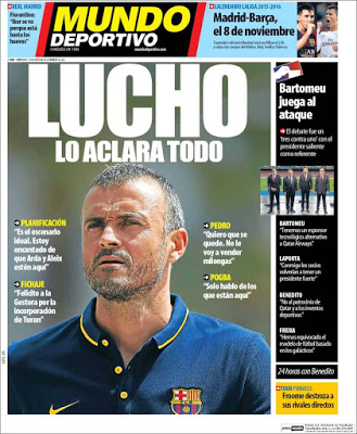 Portada Mundo Deportivo: Luis Enrique Portada Mundo Deportivo: Luis Enrique