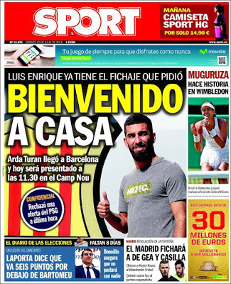 Turan y Aleix refuerzos de lujo, no se define lo de Casillas: las portadas