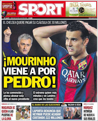 Portada Sport: Pedro Portada Sport: Pedro al chelsea