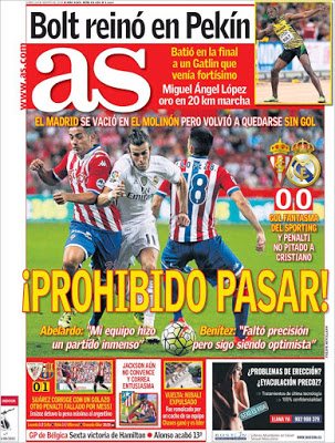 Portada As: empate Sporting-Real Madrid Portada As: empate Sporting-Real Madrid