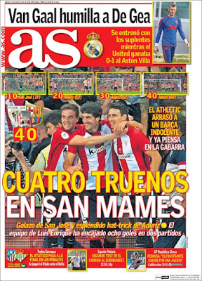 Portada AS: cuatro truenos en San Mamés Portada AS: cuatro truenos en San Mamés