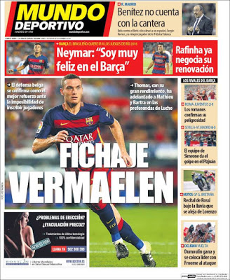 Portada Mundo Deportivo: fichaje Vermaelen Portada Mundo Deportivo: fichaje Vermaelen