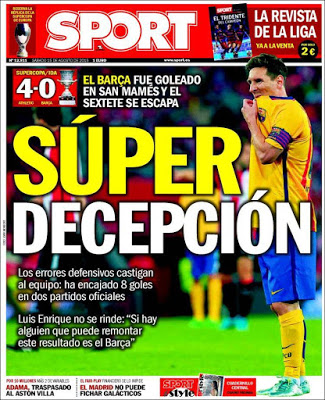 Portada Sport: Súper Decepción Portada Sport: Súper Decepción