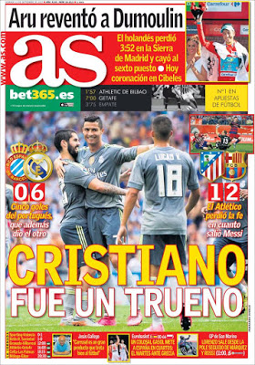 Portada AS: Cristiano fue un trueno Portada AS: Cristiano fue un trueno