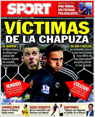 Portada Sport: De Gea y Keylor víctimas de una chapuza