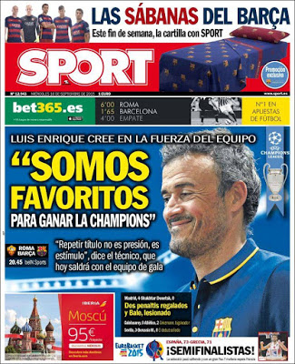 Portada Sport: Somos favoritos Portada Sport: Somos favoritos luis enrique
