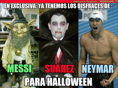 Los mejores memes del Getafe-Barcelona. Jornada 10 halloween messi, suarez, neymar