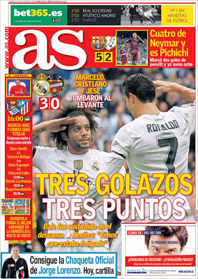 Portada AS: Tres golazos Portada AS: Tres golazos comandante ronaldo