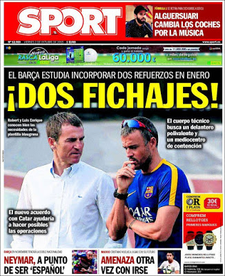 Portada Sport: Dos fichajes Portada Sport: Dos fichajes