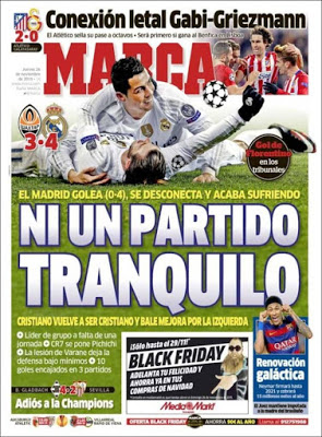 El Madrid golea al Shakhtar y se duerme, Europa se rinde al Barça: las portadas