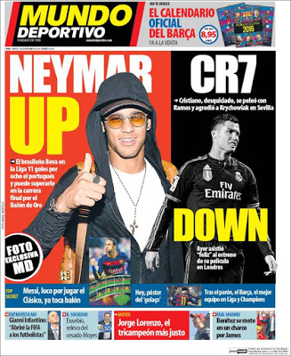 Portada Mundo Deportivo: Ney vs. CR7 Portada Mundo Deportivo: Ney vs. CR7